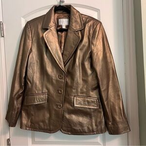 Vintage Worthington Gold Genuine Lambskin Leather Jacket